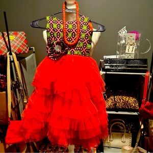 Vintage Tulle Ruffles Multicolor Girl’s Dress